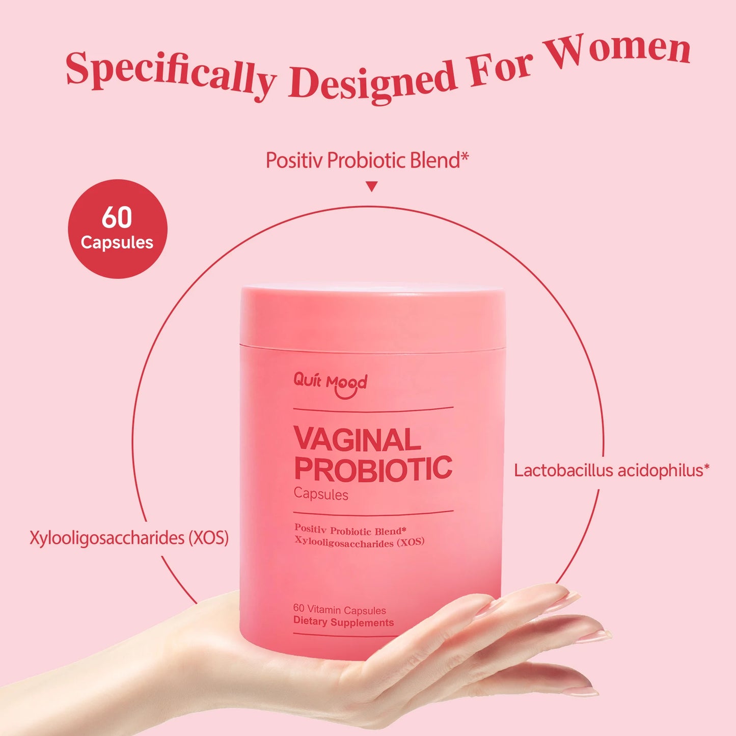 Quit mood Probiotics for Women PH Balance with Probiotics and Lactobacillus Probiotic Blend - Women's Health Supplement