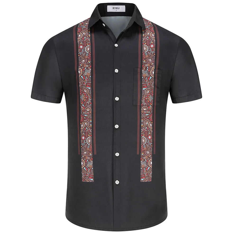 KYKU Mexico Shirt for Men Funny Beach Shirts Hawaiian Button Down Short Sleeve