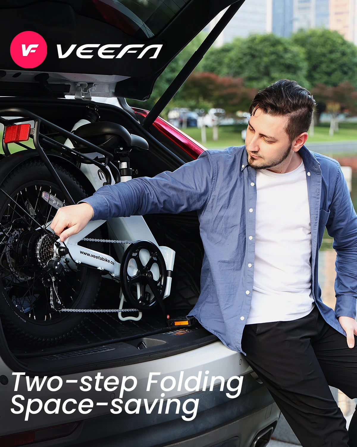 VEEFA F1 Electric Bike for Adults Peak 750W Motor E Bike 48V Removable Battery, Folding Ebike 20MPH 60+ Miles Range E-bike