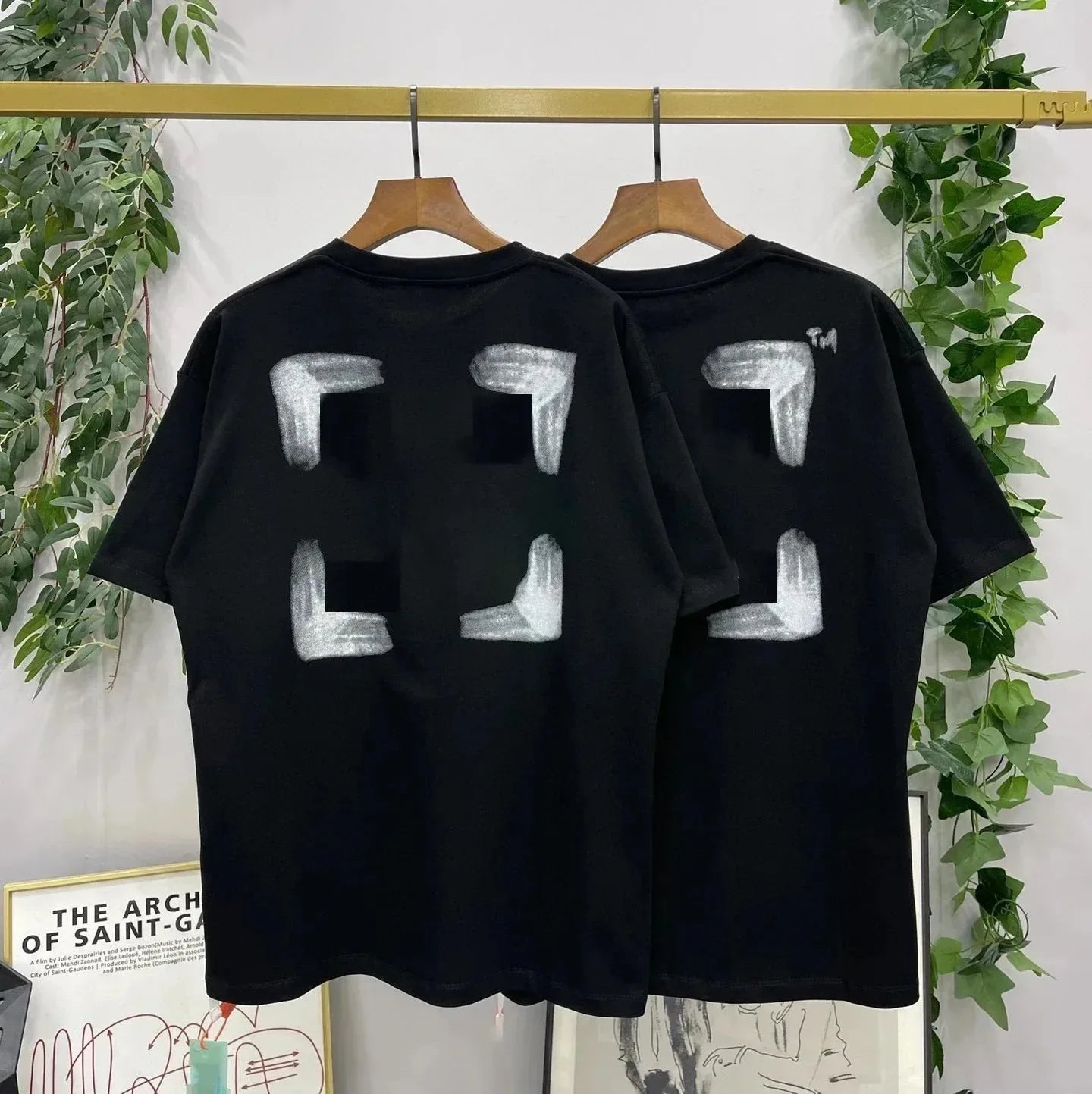 New High-end Brand Logo Print Summer Stylish Cotton Loose T-shirt Tops Crew Neck Oversize Men's Clothing Tees EU Size