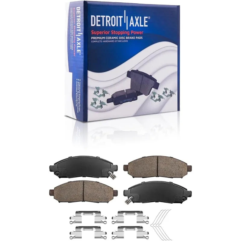 Detroit Axle Rear Drilled Slotted Brake Rotors and Ceramic Pads Replacement 2005-2019
