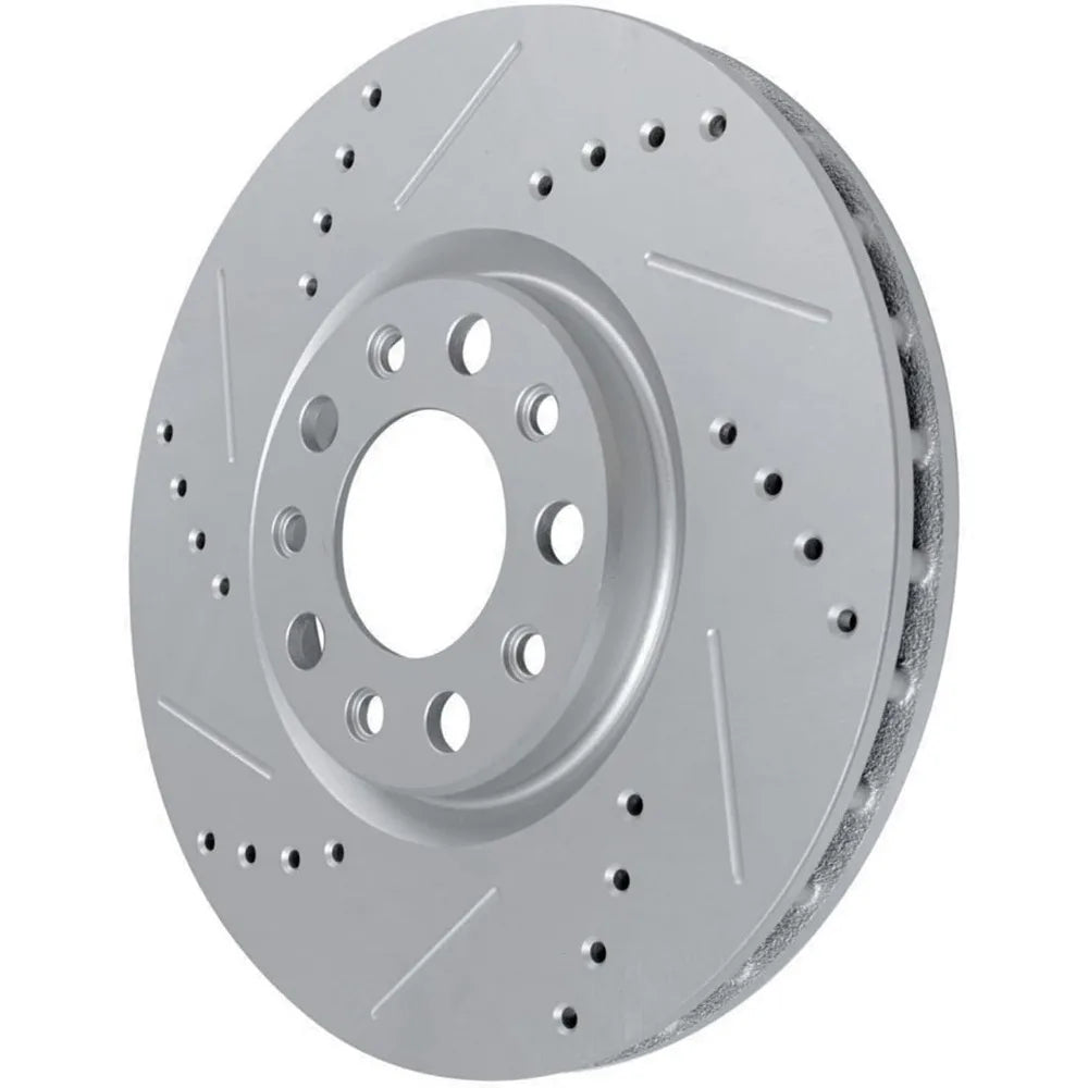 Detroit Axle - Front Brake Kit for Jeep 2014-2022 Cherokee, 2015-2017 Chrysler 200, 12.99" inch Drilled and Slotted Disc Brake R