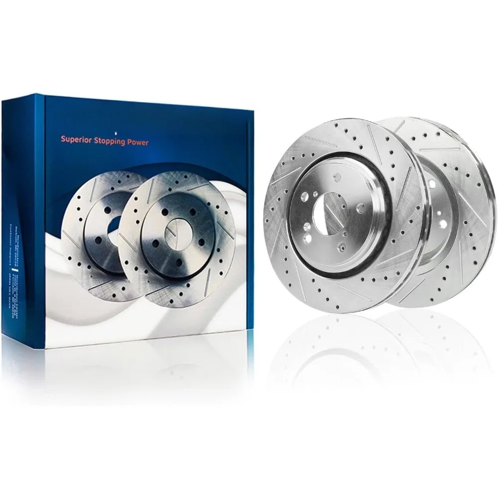 10 Piece Brake Kit for Acura MDX 2014 2015 2016 Drilled Slotted Rotors Pads