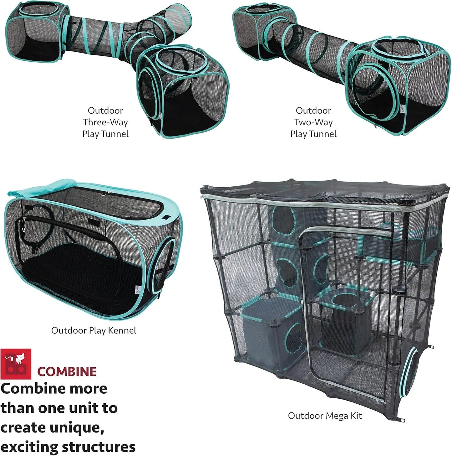 City Outdoor Catio Furniture and Play Kits for Cats, Outdoor Mega Kit
