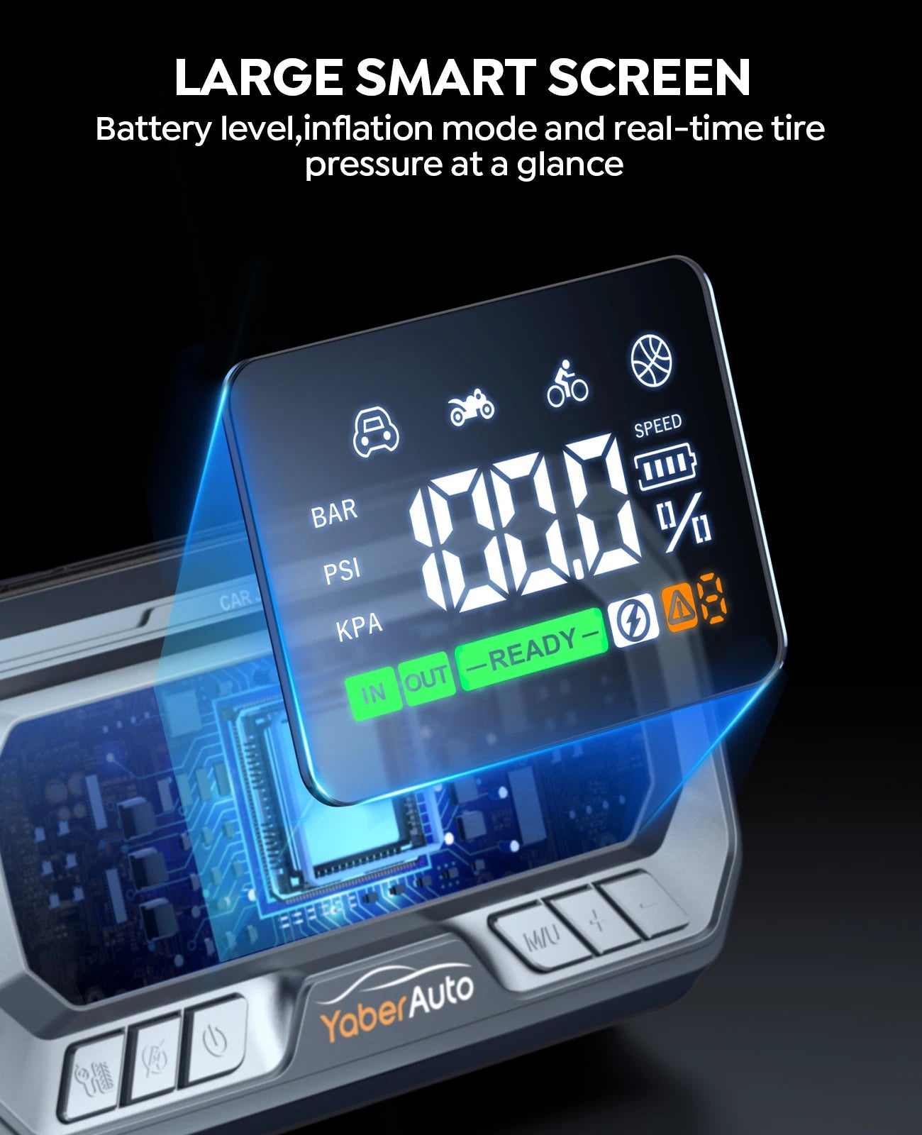 Yaber 4 In 1 6000A Jump Starter Power Bank With Air Compressor And Charger