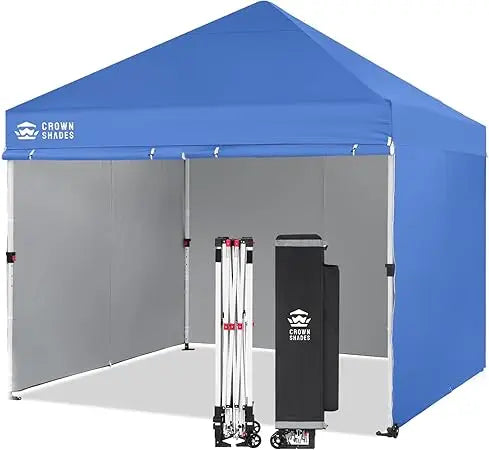 10x10 Pop Up Canopy Tent Instant Setup with 400D Silver Fabric and Sidewalls