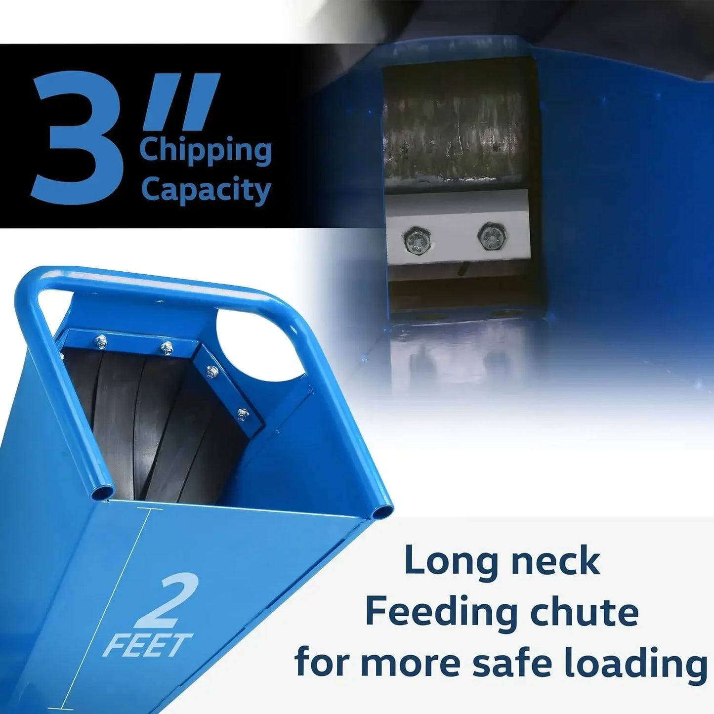 Heavy Duty Gas Powered Wood Chipper Shredder Mulcher with 3 Inch Capacity