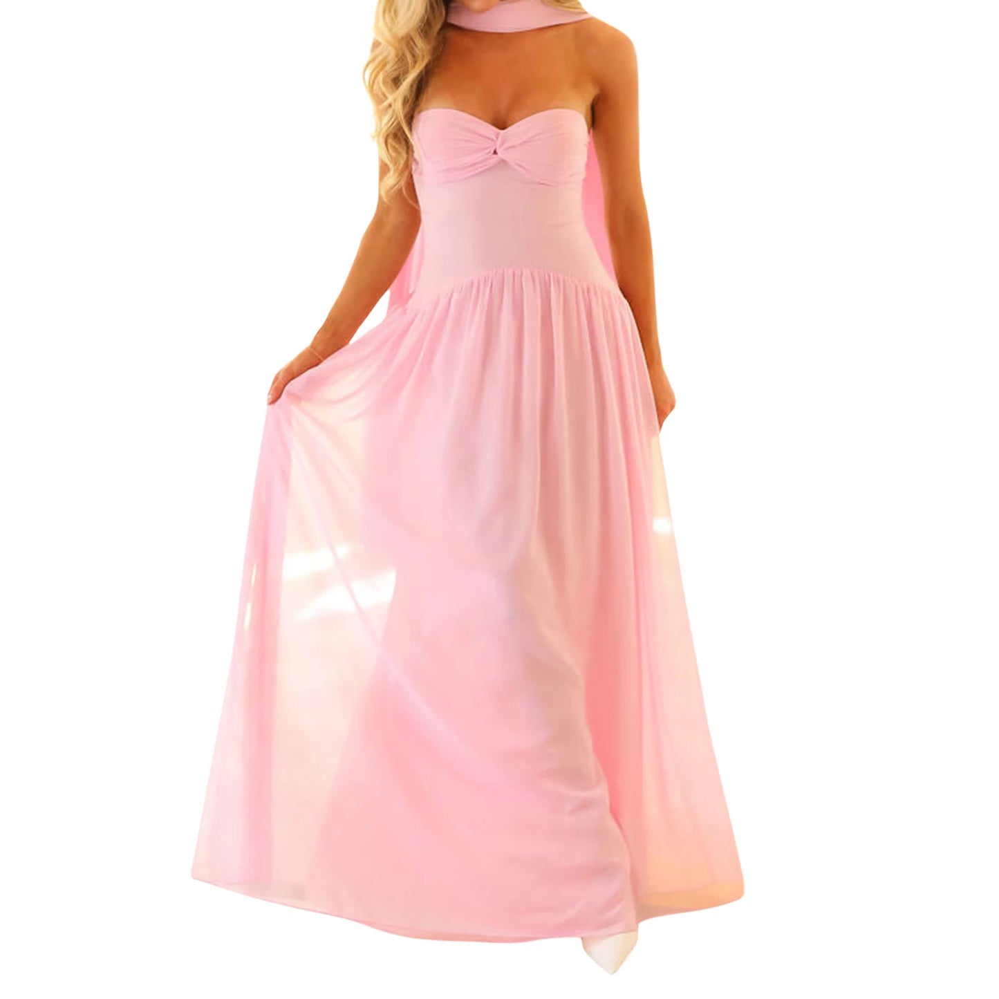 Elegant Maxi Dress with Off-Shoulder Design and Matching Belt for Women s Summer Fashion Statement