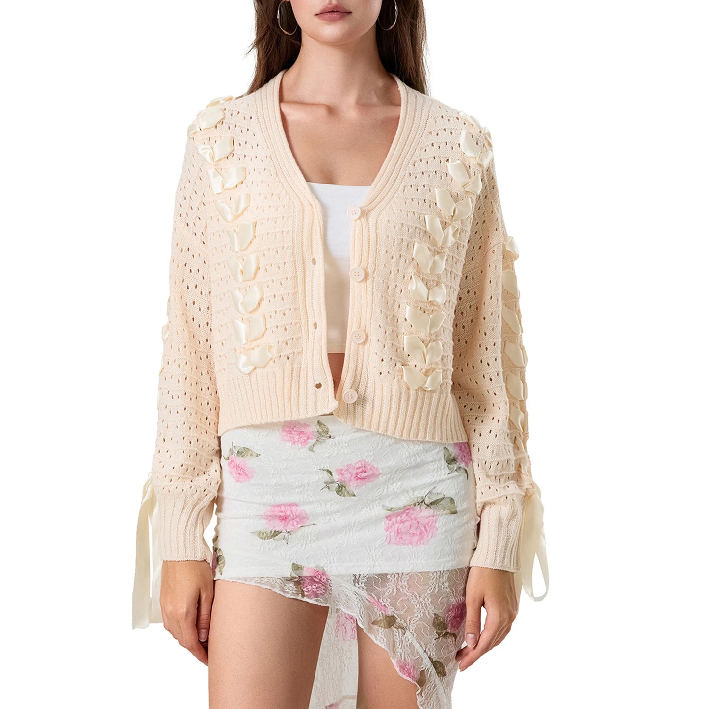 Ladies Cable Knit Sweater Coat with Belted Waist and Button Closure - Long Sleeve Fall Cardigan Jacket for Women