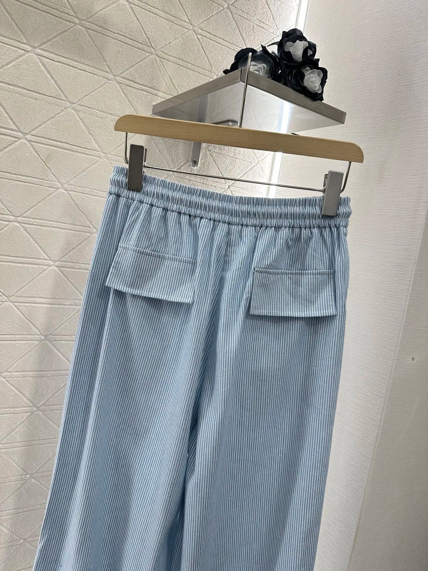 Women's 100% Cotton High Waist Wide Leg Pants: Soft Fluid Drape & Premium Finish, Tailored Trousers with Clean Seam for Office C