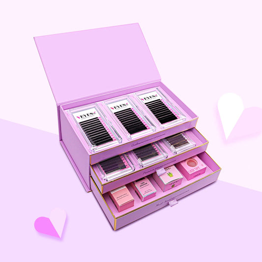 Veyes Inc MUST-HAVE Boxes For Eyelash Extensions Veyelash Cashmere Premium Lashes Glue Lash Bonder Remover Tape Volume Tweezer