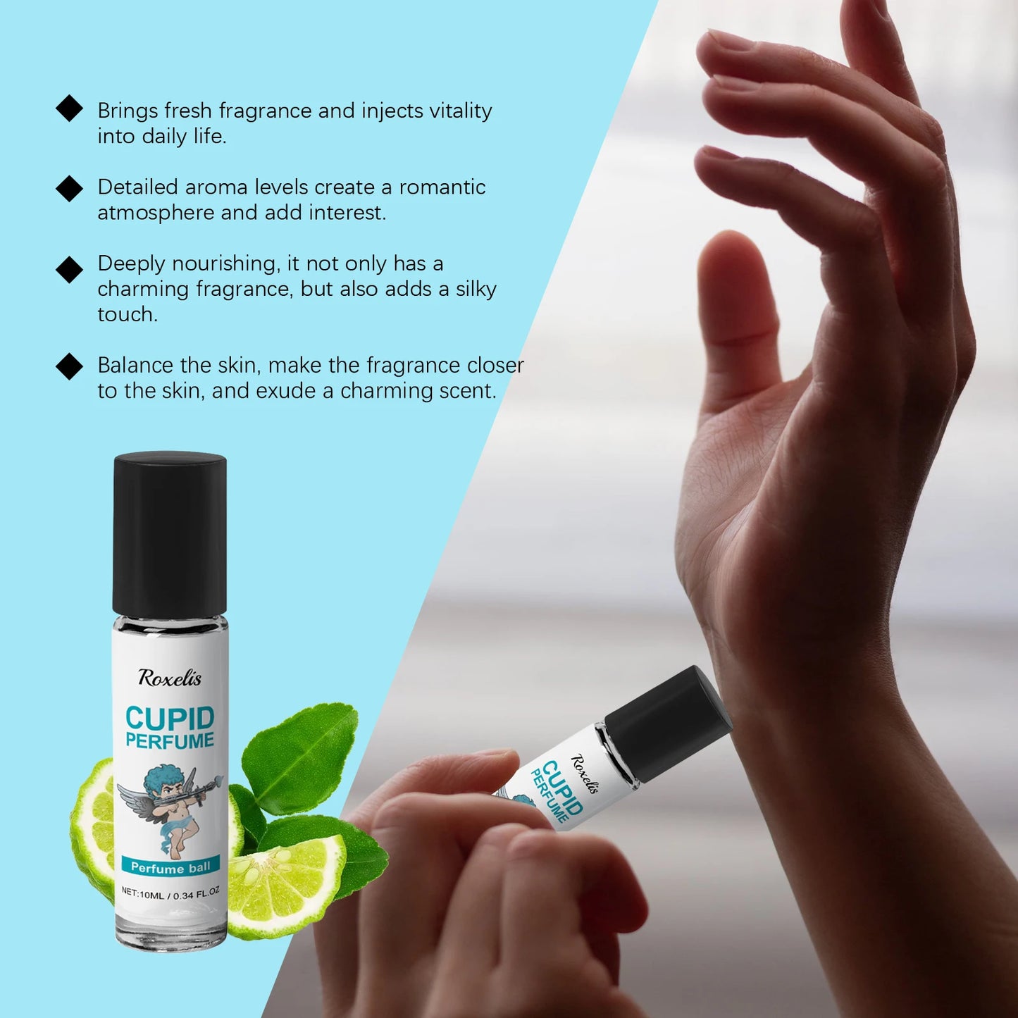 Roxelis 50ml Cupid Cologne Charming Perfume Series Lasting Pheromone Fragrance Light Scent Flirting Refreshing Air Aroma Spray