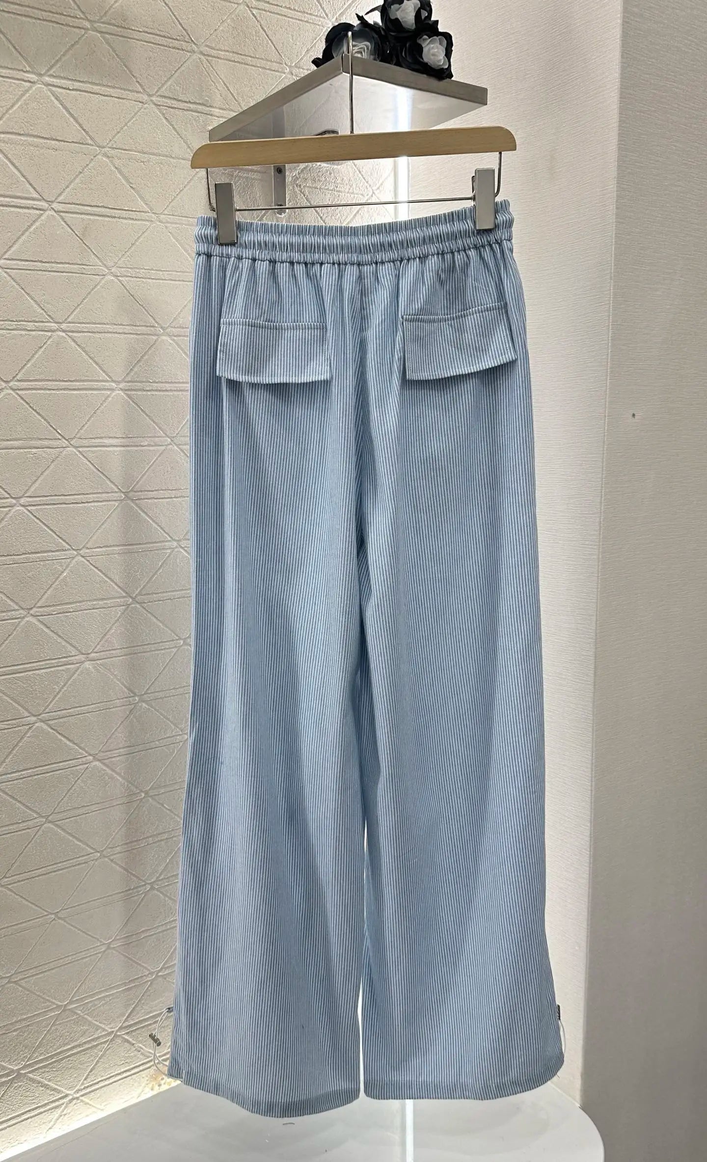 Women's 100% Cotton High Waist Wide Leg Pants: Soft Fluid Drape & Premium Finish, Tailored Trousers with Clean Seam for Office C