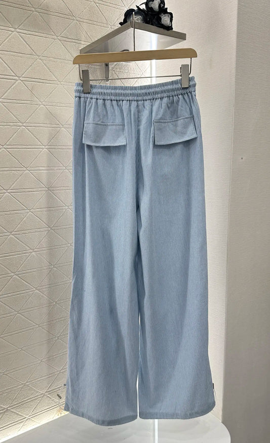 Women's 100% Cotton High Waist Wide Leg Pants: Soft Fluid Drape & Premium Finish, Tailored Trousers with Clean Seam for Office C