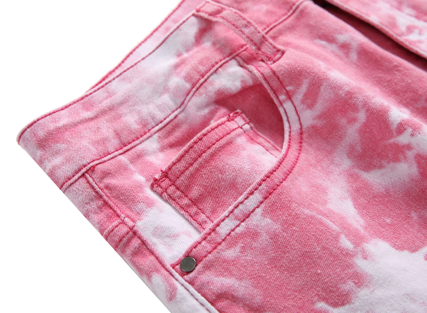 Peony Color Print Men's Stretch Skinny Jeans Premium Slim Fit Fashion Design Jeans 813-5