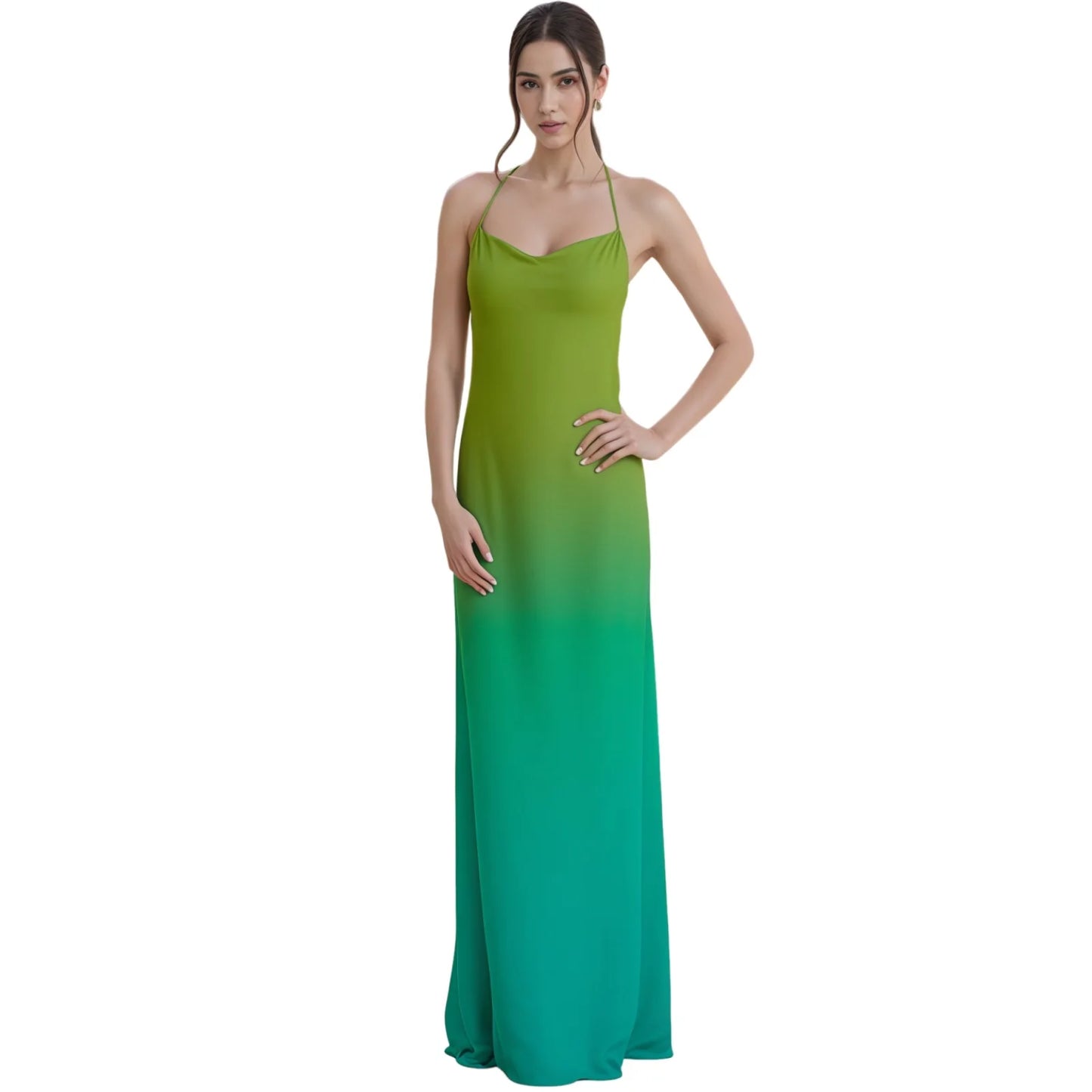 Elegant V-Neck Maxi Dress with Floral Print and Ruffled Hem Perfect for Spring and Summer Events and Parties