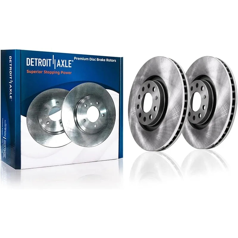 Detroit Axle Brake Kit Front 11.34 Inch Rear 10.24 Inch Disc Rotors Ceramic Pads