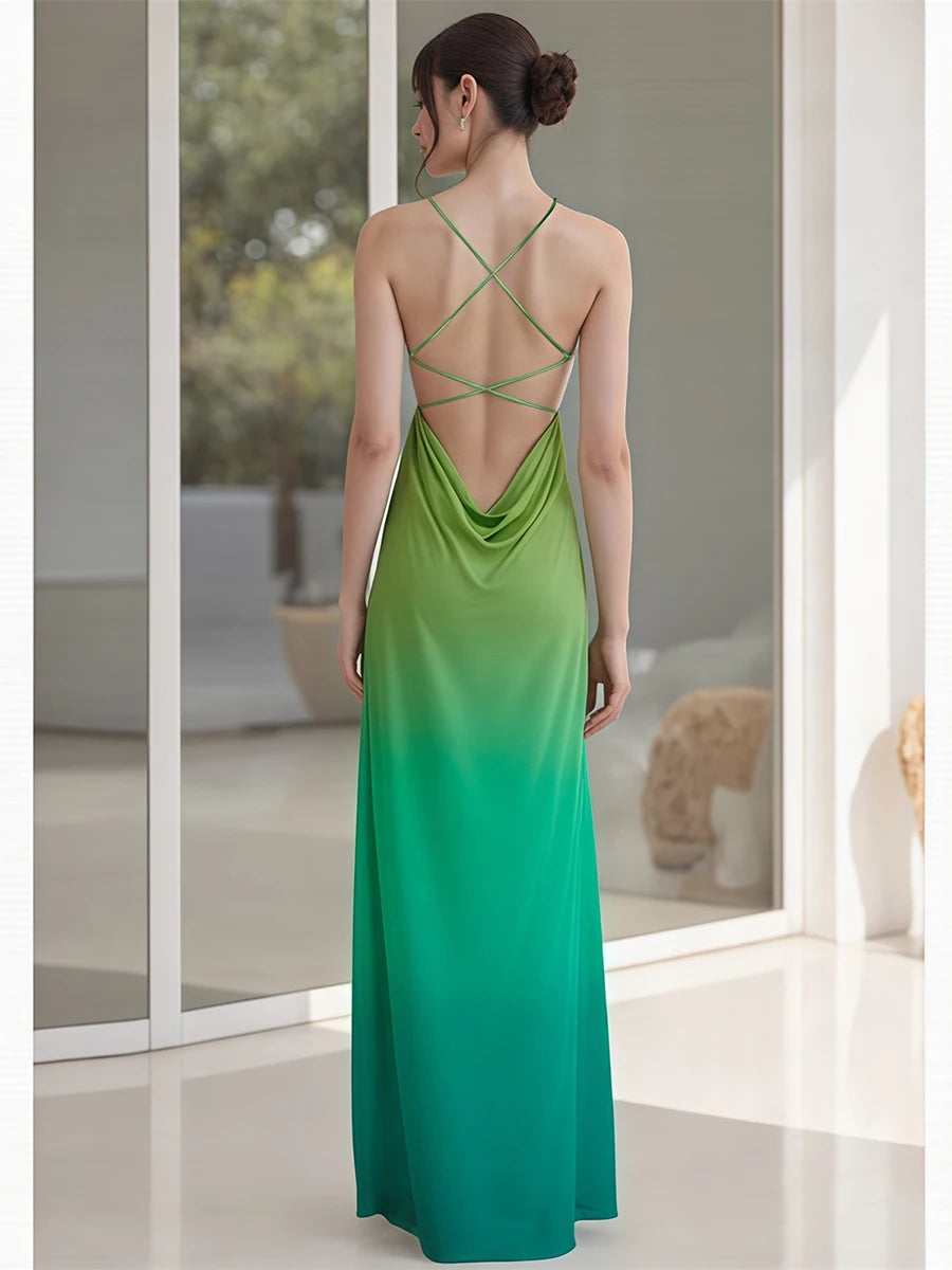 Elegant V-Neck Maxi Dress with Floral Print and Ruffled Hem Perfect for Spring and Summer Events and Parties