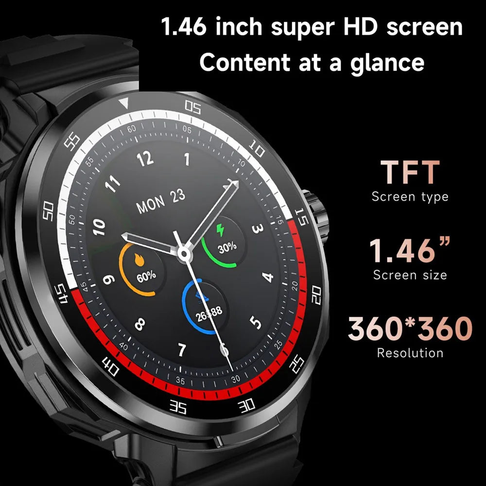 Smart Watch for Men with Hidden Earbuds Fitness Tracker and Heart Rate Monitor