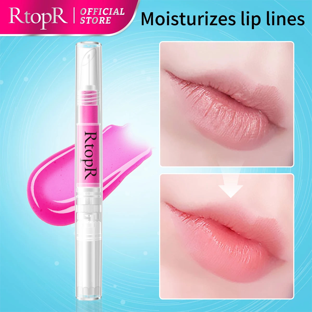 RtopR Cherry Blossom Moisturizing Lip Gloss Fades Lip Fine Lines Essence Lip Mask Chapped Peeling Repair Beauty Care Cosmetics
