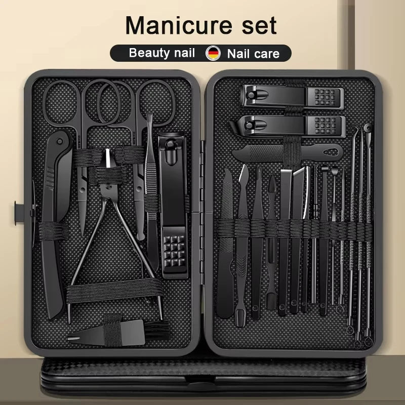 Stainless Steel Nail Clipper Set for Pedicure with Portable Travel Box
