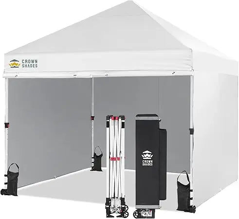 10x10 Pop Up Canopy Tent Instant Setup with 400D Silver Fabric and Sidewalls