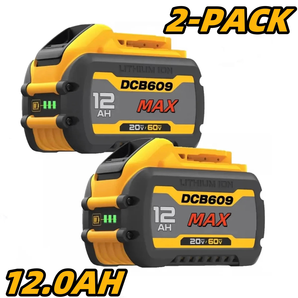 12.0Ah 20V 60V Replacement Battery for Dewalt Flex-Volt DCB606 DCB609 DCB612