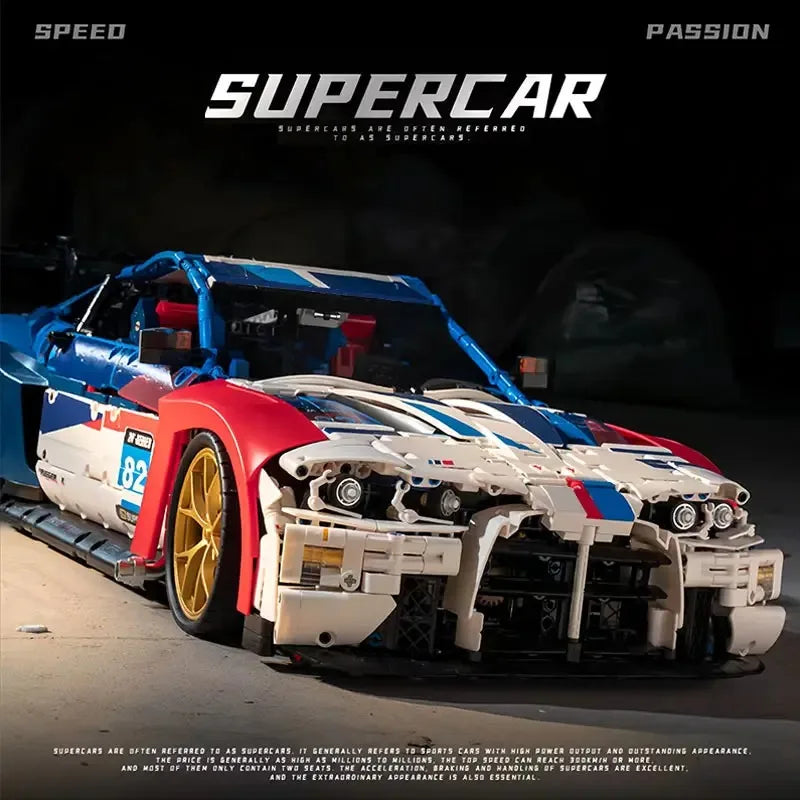 4556PCS City Technical M4 Poweful Sport Car Building Blocks MOC JD040 High-Tech Racing Sports Car M4 Model Toys Gift for Kids