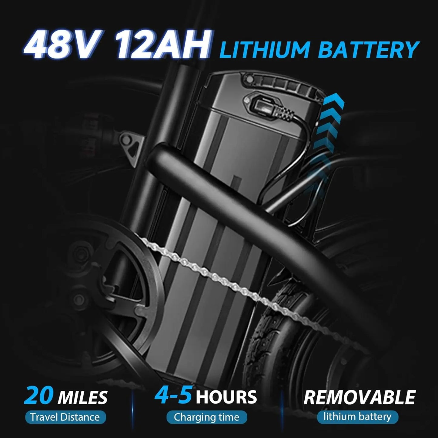 Electric Bike for Adults,Folding Ebike,Electric Bicycle with Removable Battery, 20MPH Commuting Electric Bike