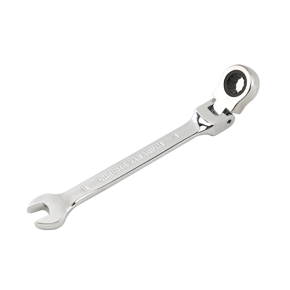 72-Tooth Ratchet Wrench with Flexible Head and Mirror Finish Hand Tool