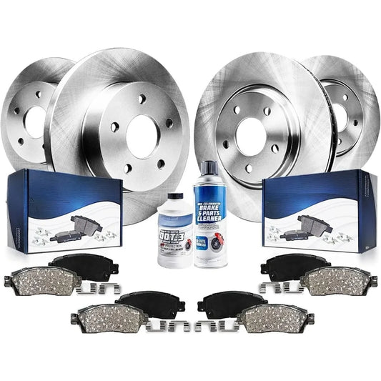 Detroit Axle - Brake Kit for 2005-2010 Scion tC Front & Rear Disc Brake Rotors Ceramic Brakes Pads w/Hardware