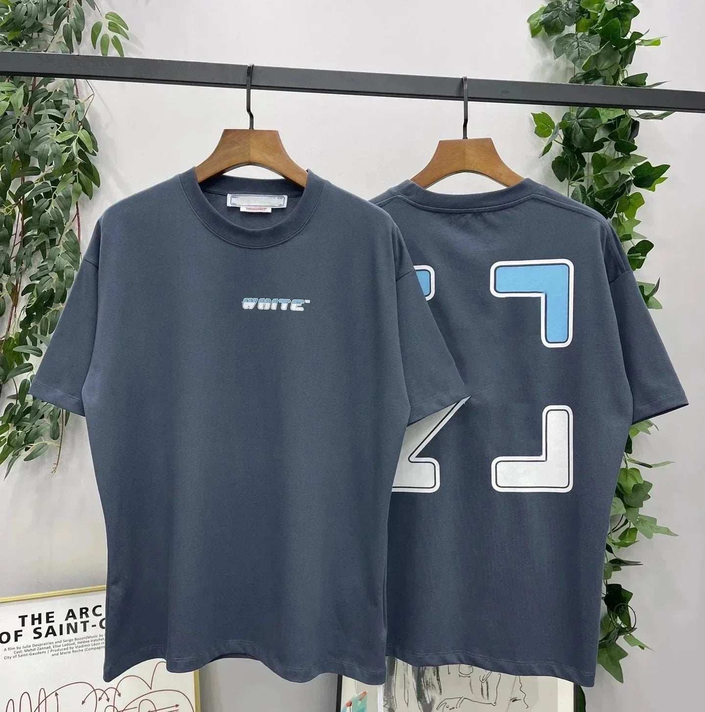 New High-end Brand Logo Print Summer Stylish Cotton Loose T-shirt Tops Crew Neck Oversize Men's Clothing Tees EU Size