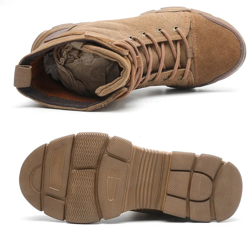 SUADEX Steel Toe Work Boots for Men Indestructible Safety Shoes Desert Style