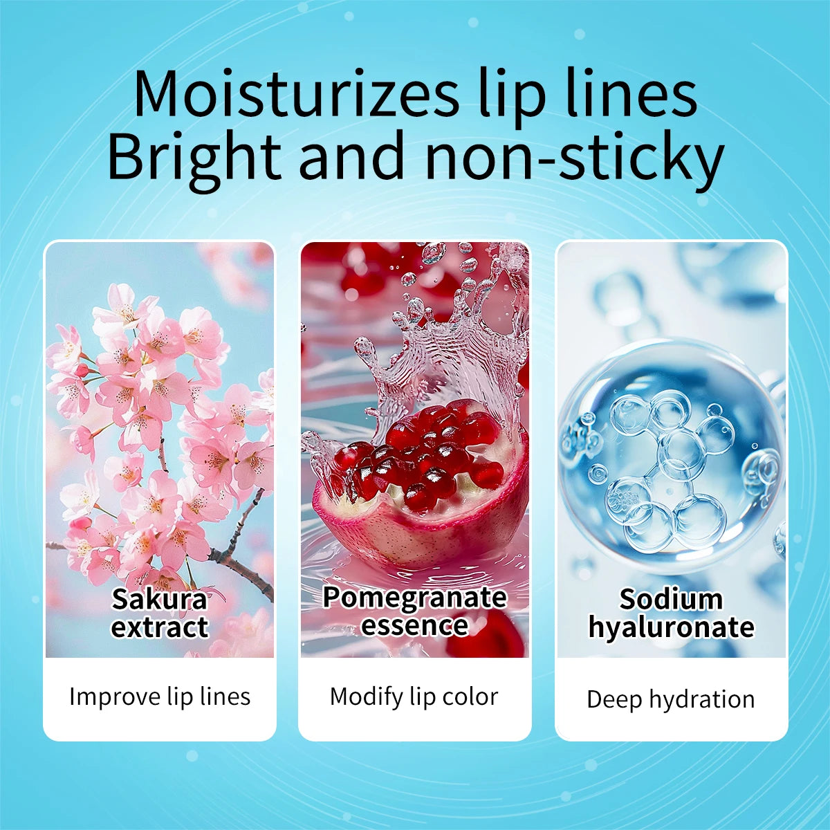 RtopR Cherry Blossom Moisturizing Lip Gloss Fades Lip Fine Lines Essence Lip Mask Chapped Peeling Repair Beauty Care Cosmetics
