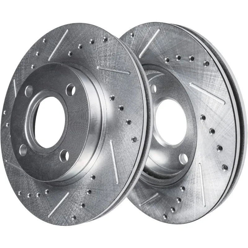 Detroit Axle Front Brake Kit for 2010 2011 2012 Nissan Cube Drilled Slotted Rotors