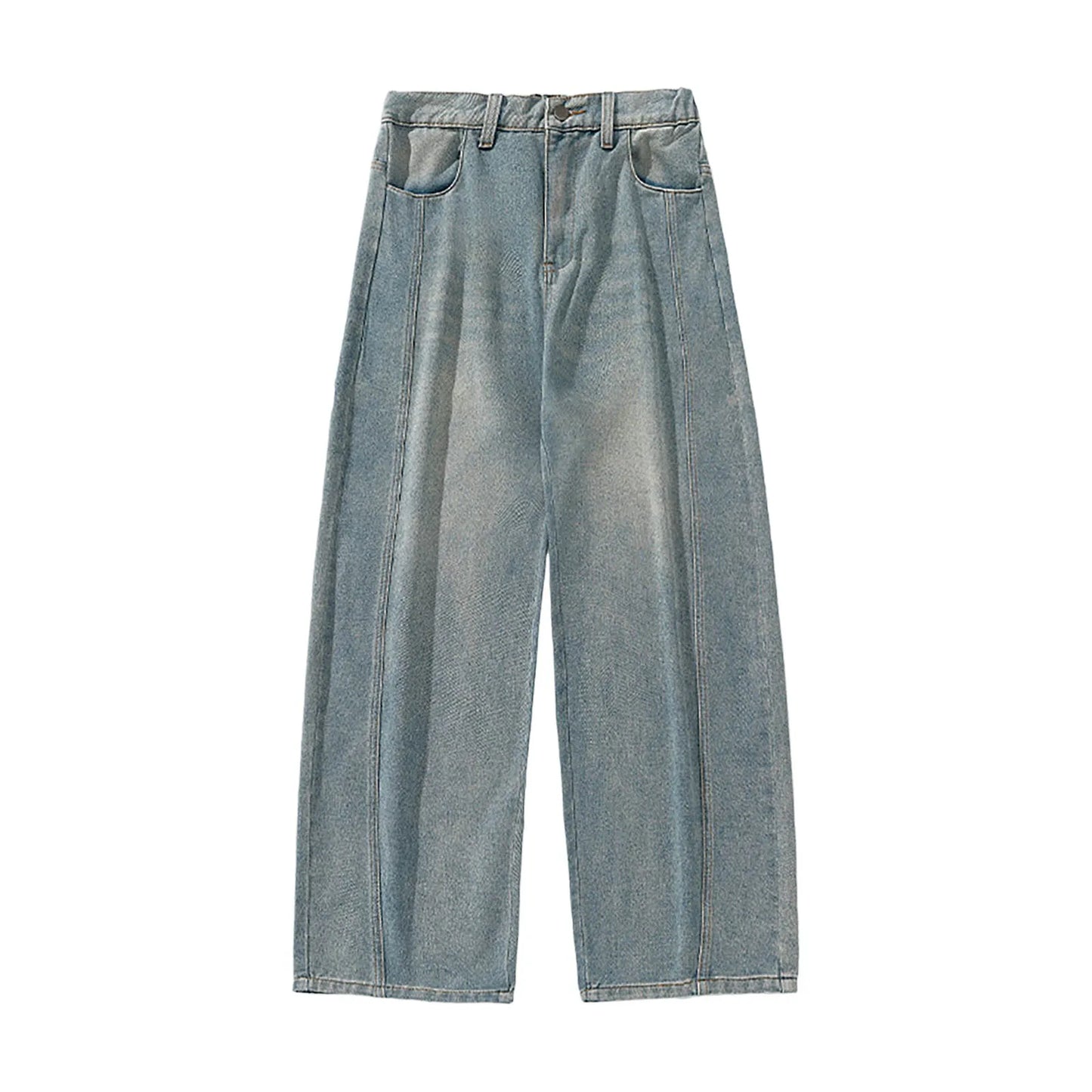 Korean Popular Clothes Y2k Old Wash Baggy Jeans Man‘S 2000s Casual Gothic Wide Pants Split Splicing Design Retro Loose Pants