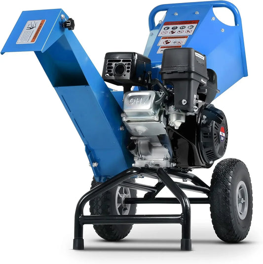 Heavy Duty Gas Powered Wood Chipper Shredder Mulcher with 3 Inch Capacity