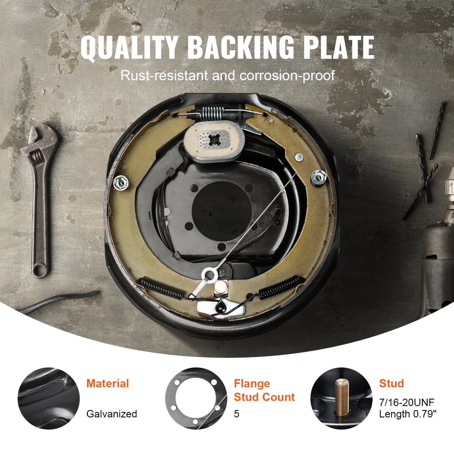 VEVOR Electric Trailer Brake Assembly Kit 12 Inch x 2 Inch for 7000 Pound Axle