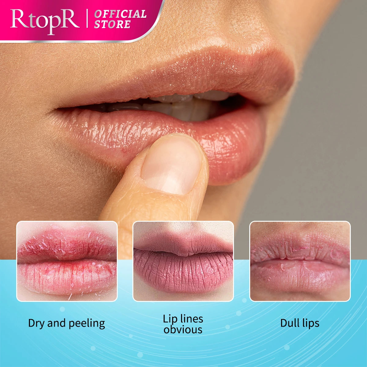 RtopR Cherry Blossom Moisturizing Lip Gloss Fades Lip Fine Lines Essence Lip Mask Chapped Peeling Repair Beauty Care Cosmetics