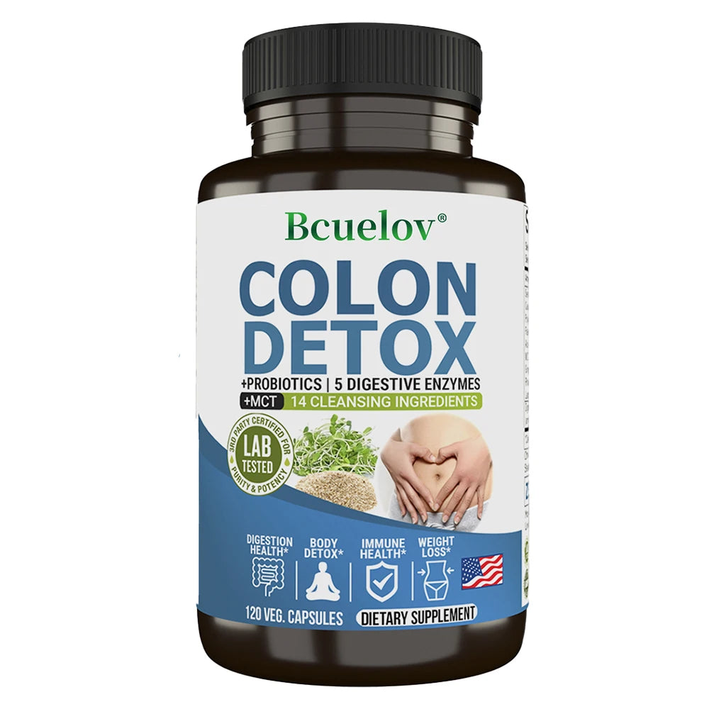 Colon Cleanser Detox Supplements - Bowel Cleansing & Probiotics - Natural Digestion, Constipation & Bowel Relief, Bowel Health