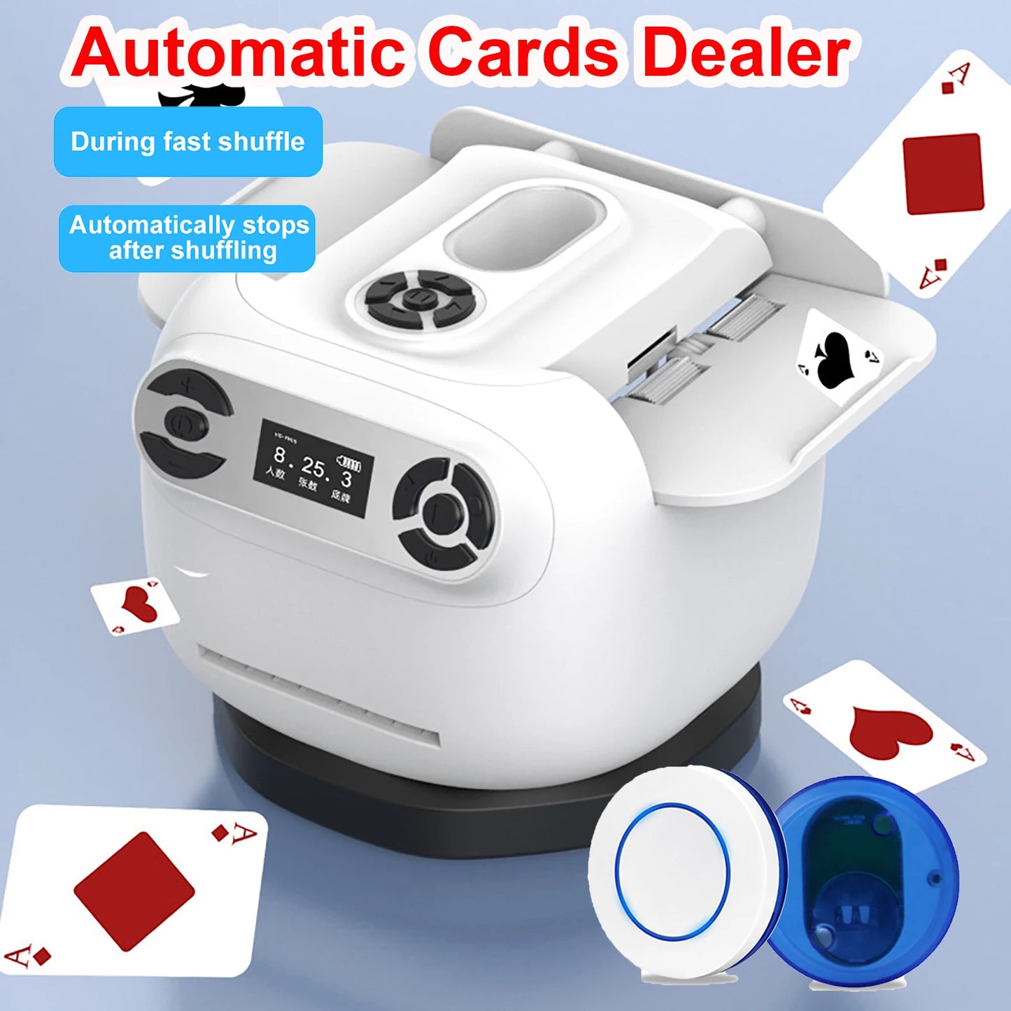 Party Poker device 2 In 1 Playing Cards Shuffling Dealing Tool 360° Rotating Automatic Card shuffle Dealer Dispenser Machine