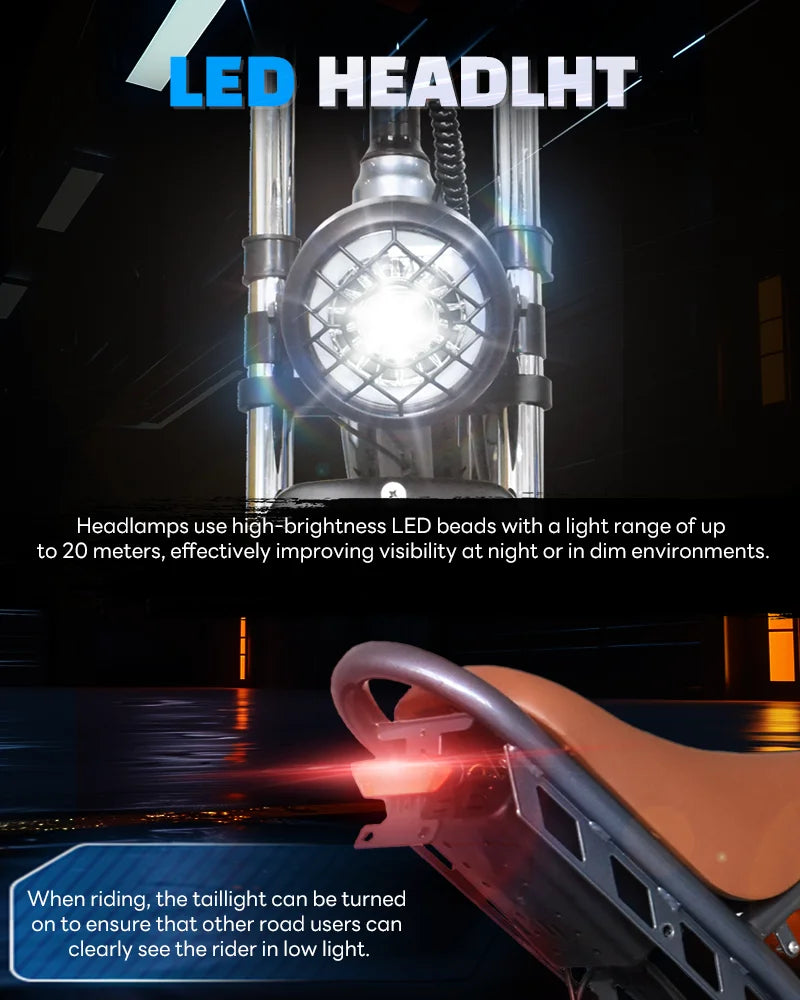 Deepower Electric Bike QS7 1000W 48V 60AH 20 Inch Fat Tire Ebike for Adults Mountain Off-Road Dual Batteries Electric Bicycle