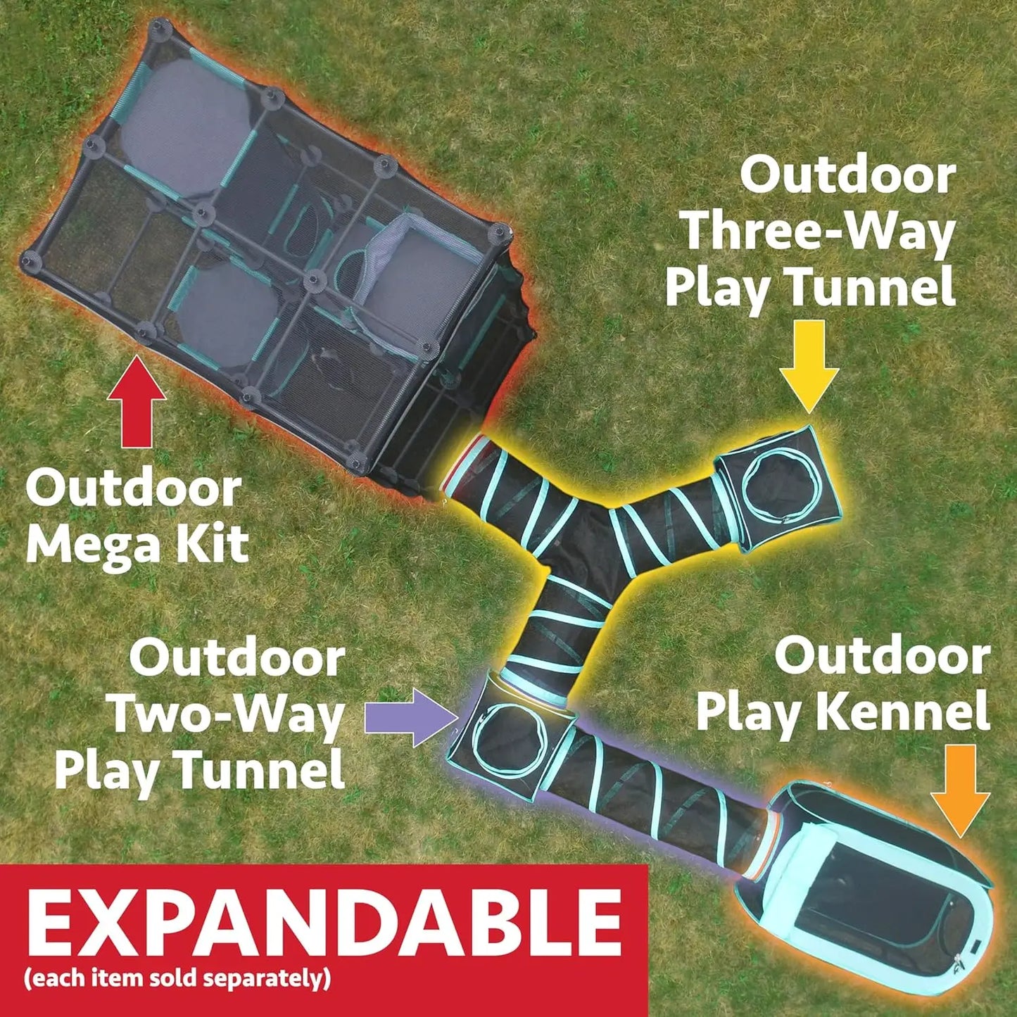 City Outdoor Catio Furniture and Play Kits for Cats, Outdoor Mega Kit