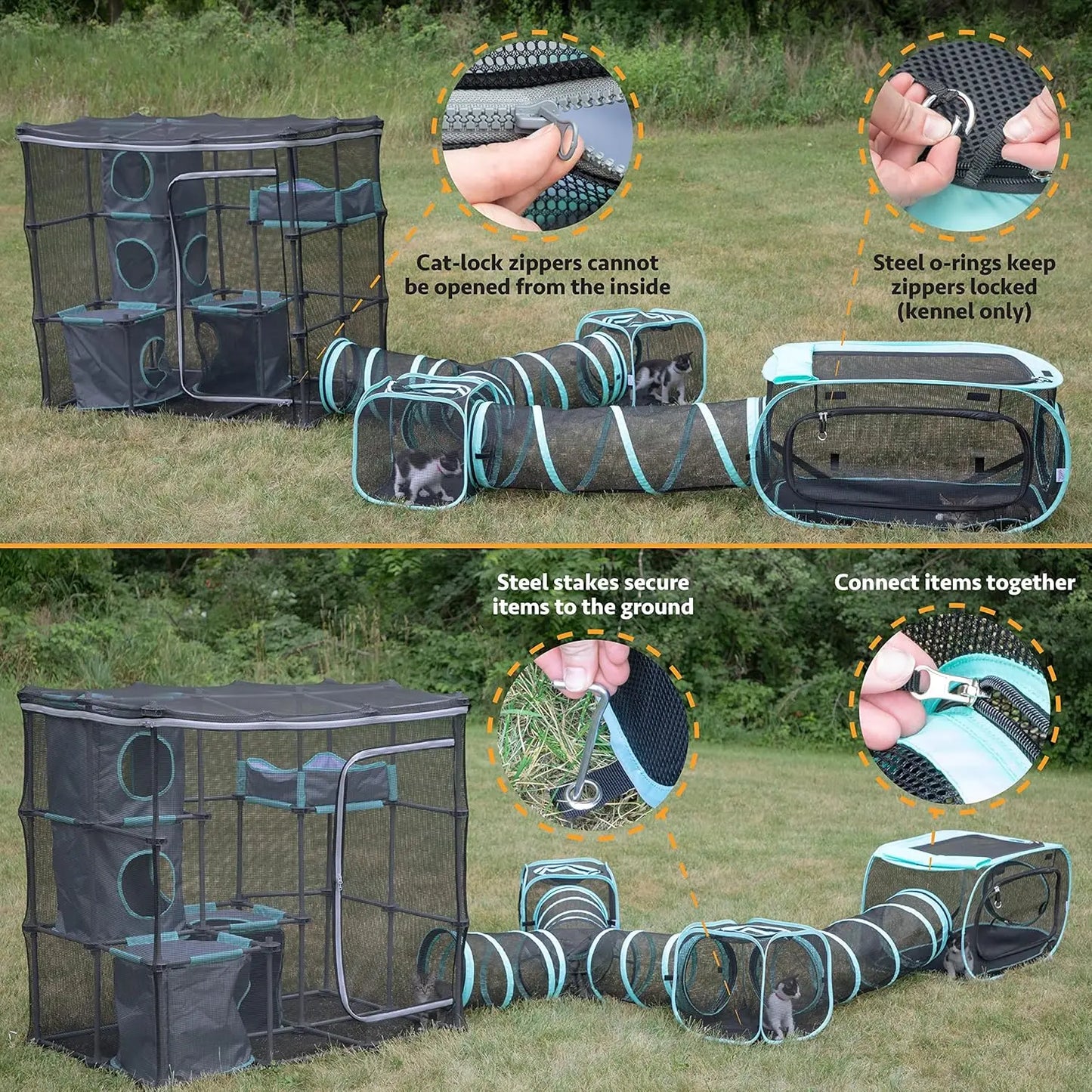 City Outdoor Catio Furniture and Play Kits for Cats, Outdoor Mega Kit