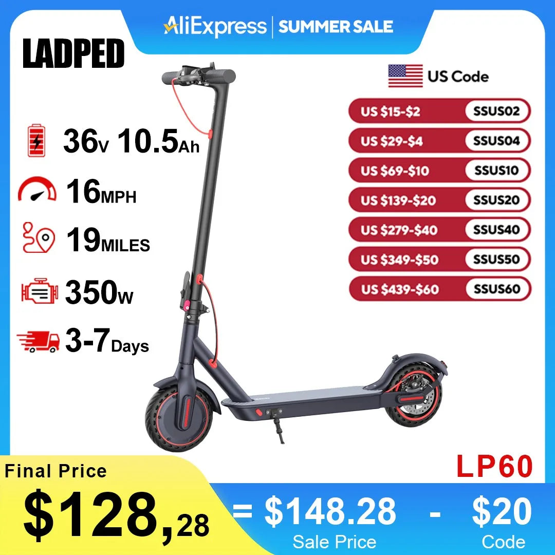 Ladped LP60 Electric Scooter 350W 25km/h Smart Control Folding Adult Scooter