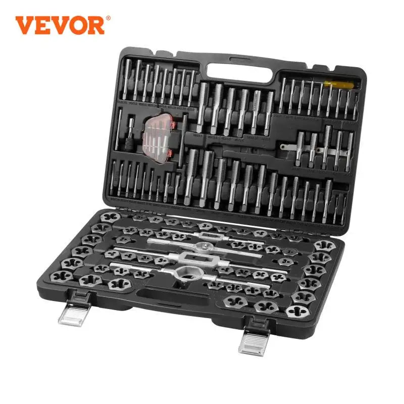 VEVOR 116 Piece Tap and Die Set Metric and SAE Bearing Steel Threading Tools