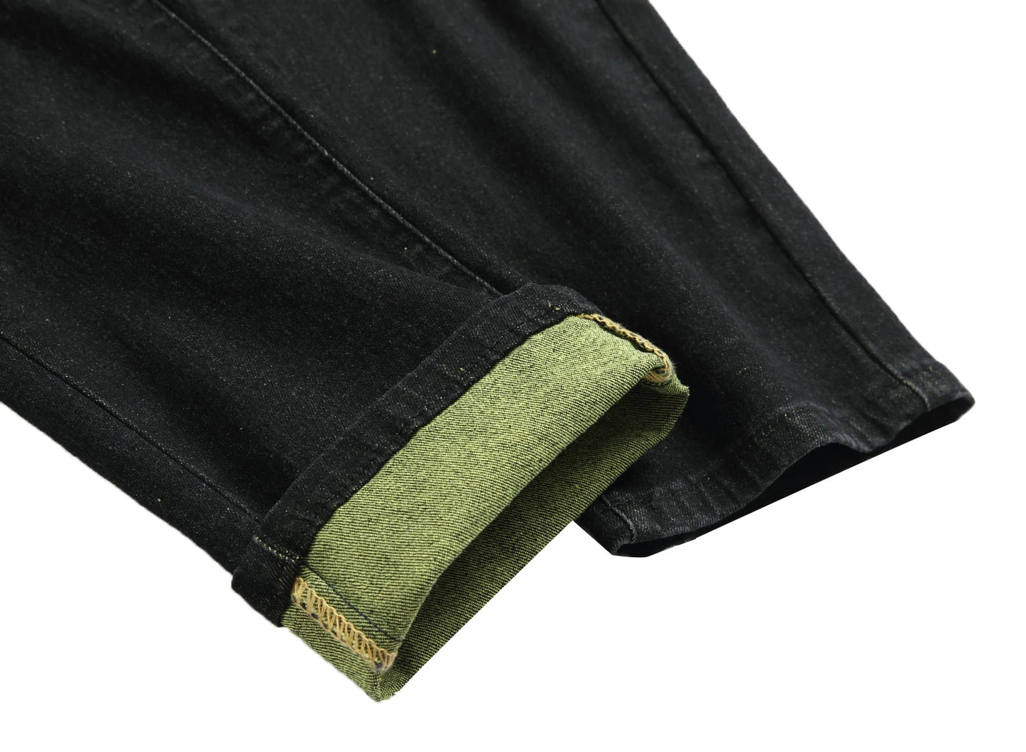 Men's Black Jeans Elastic Black Cattle Destroyed Jeans Long Pants For Casual Outings, Parties, And Dates 515-1