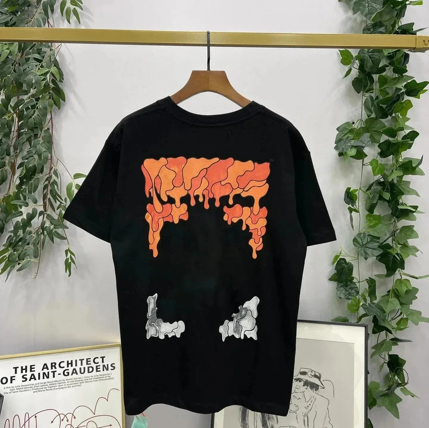 New High-end Brand Logo Print Summer Stylish Cotton Loose T-shirt Tops Crew Neck Oversize Men's Clothing Tees EU Size