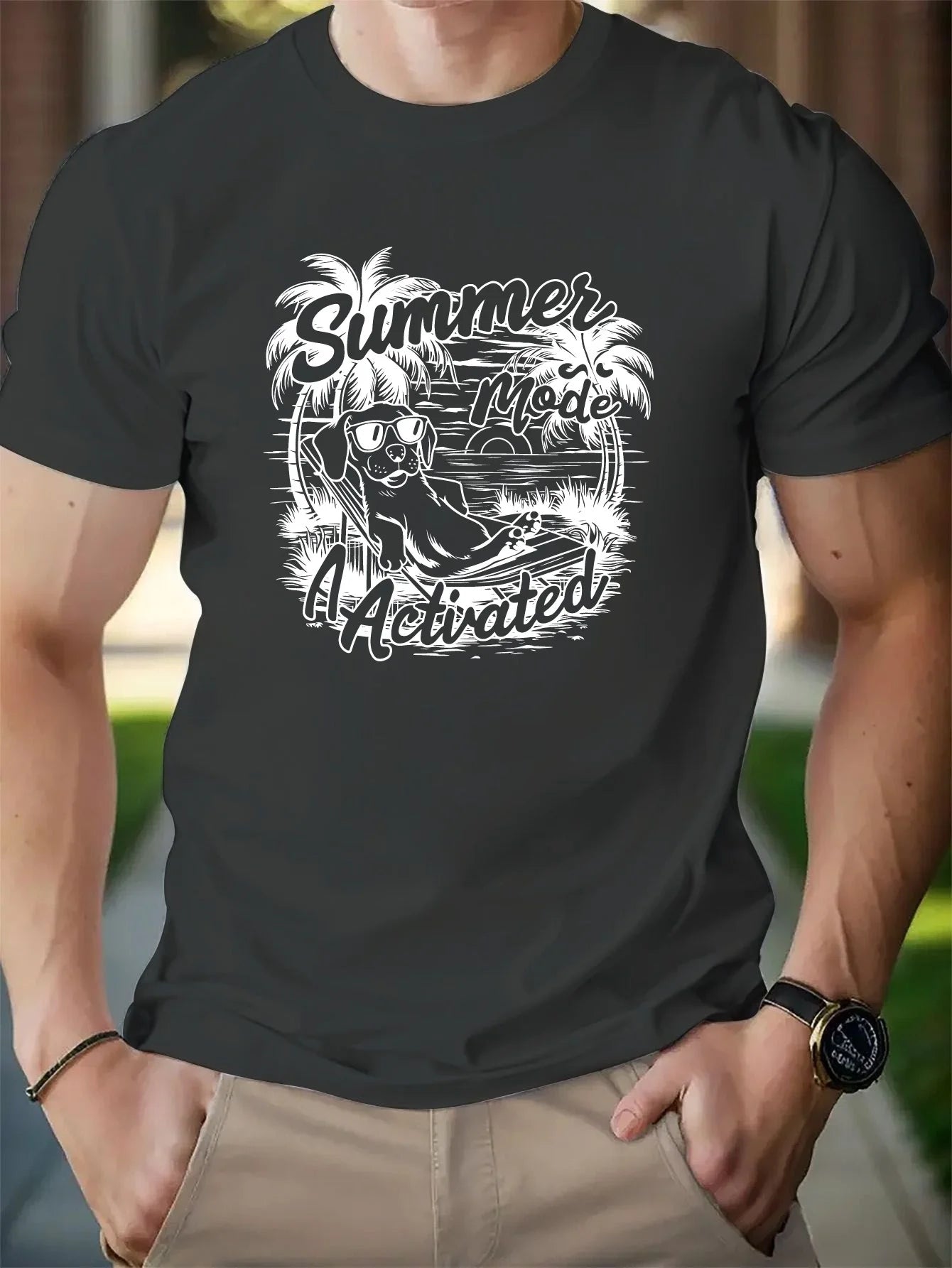 Fashion Print Cotton short-sleeved T-shirt American fashion trendy brand printed bottoming shirt for men and teenagers spring an