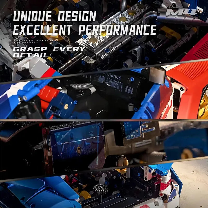 4556PCS City Technical M4 Poweful Sport Car Building Blocks MOC JD040 High-Tech Racing Sports Car M4 Model Toys Gift for Kids